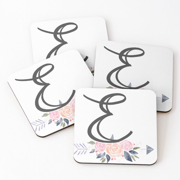 Item preview, Letter E Monogram Watercolor Roses designed and sold by MandyRosko.