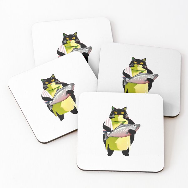 Item preview, Cat with fish designed and sold by Gala-life1.