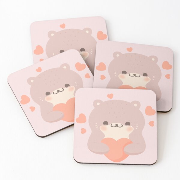 Item preview, Otter Obsession Love hearts valentines designed and sold by Kawaiinessy.