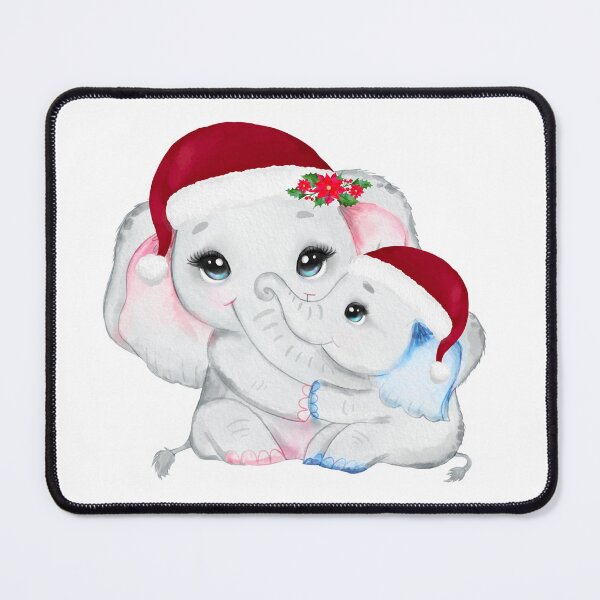 Item preview, Christmas Mom & Baby Elephant designed and sold by MonkeyBizness.