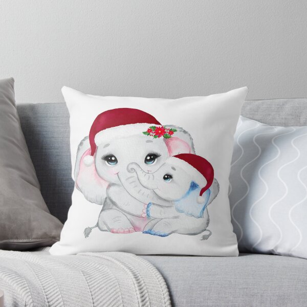 Item preview, Christmas Mom & Baby Elephant designed and sold by MonkeyBizness.
