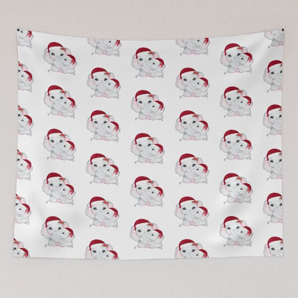 Item preview, Christmas Mom & Baby Elephant designed and sold by MonkeyBizness.