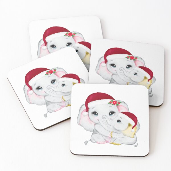 Item preview, Christmas Mom & Baby Elephant designed and sold by MonkeyBizness.