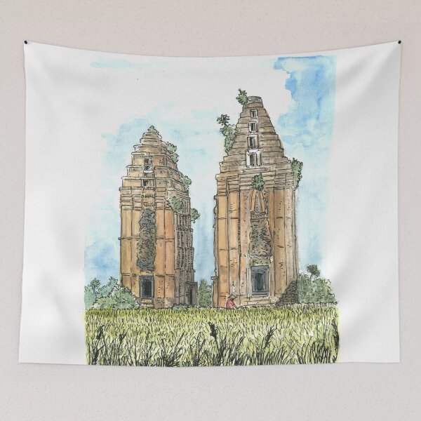 Item preview, My Son Kingdom of Champa Vietnam Illustration designed and sold by Wall-Art-Sketch.