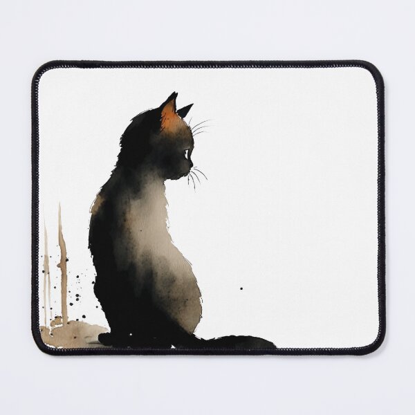 Cute Ink Cat Mouse Pad