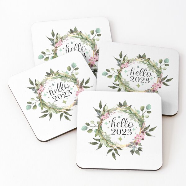 Item preview, Hello 2023 Welcome 2023 Happy New Year 2023 Watercolor Floral Leaf's Flowers designed and sold by HalloweenGift.