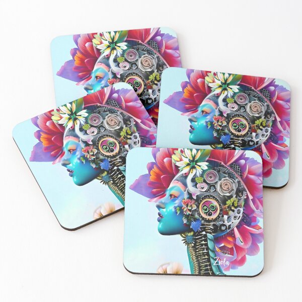 Item preview,  Surreal Cyborg Flower Cyber Girl Android Cute Robot designed and sold by ZiolaRosa.