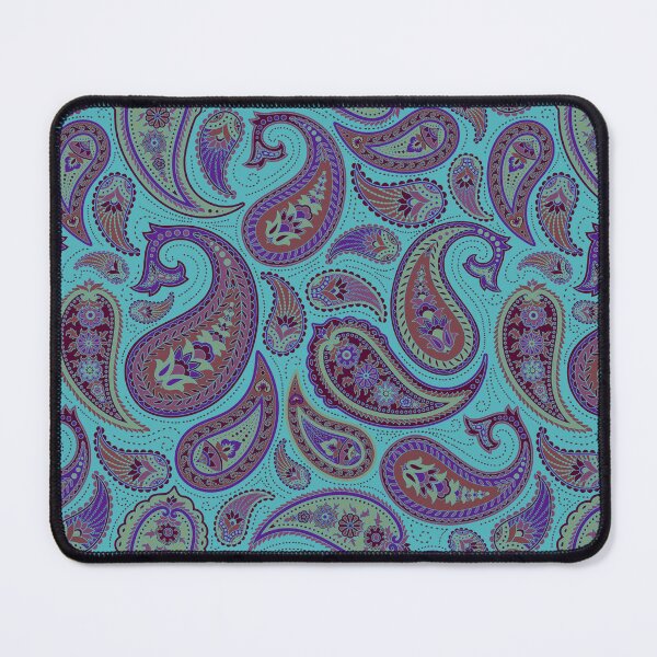 Item preview, Paisley Print "Clouds" Neon Blue Paisley Colors designed and sold by OutshineAll.