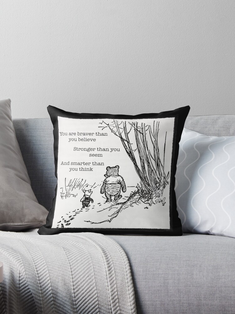 Winnie the Pooh Quote Pillow for Sale by PoeTatoes Redbubble