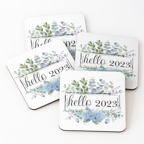 Item preview, Hello 2023 Welcome 2023 Happy New Year 2023 Watercolor Floral Leaf's Flowers designed and sold by HalloweenGift.
