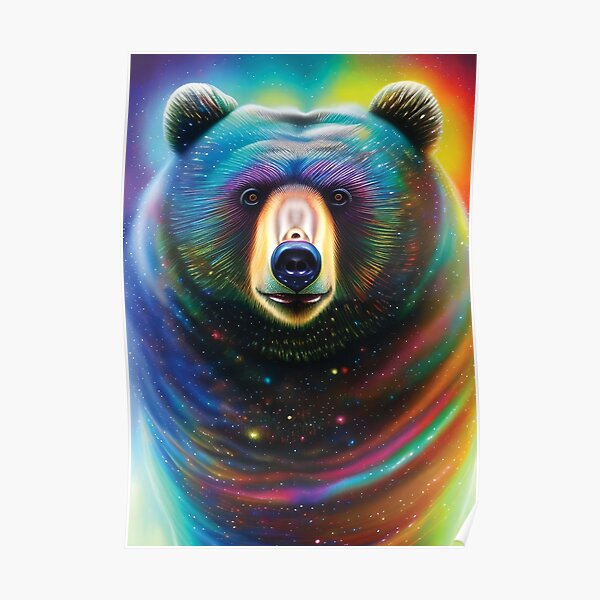 Colorful Bear Art Cosmic Bear Beautiful Space Artwork Galaxy