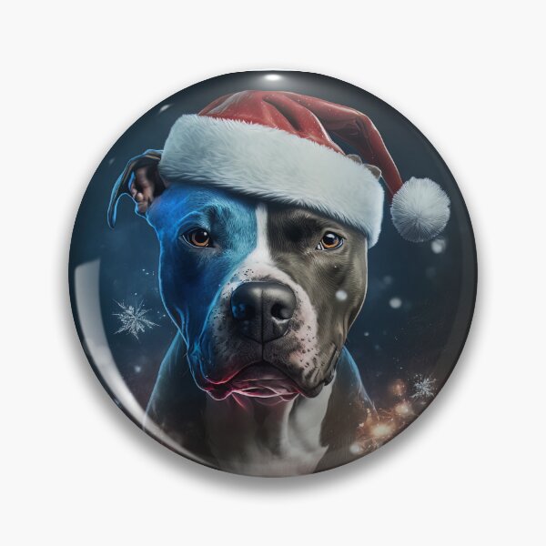 Item preview, Amstaff blue with Santa hat designed and sold by MotivStyle.