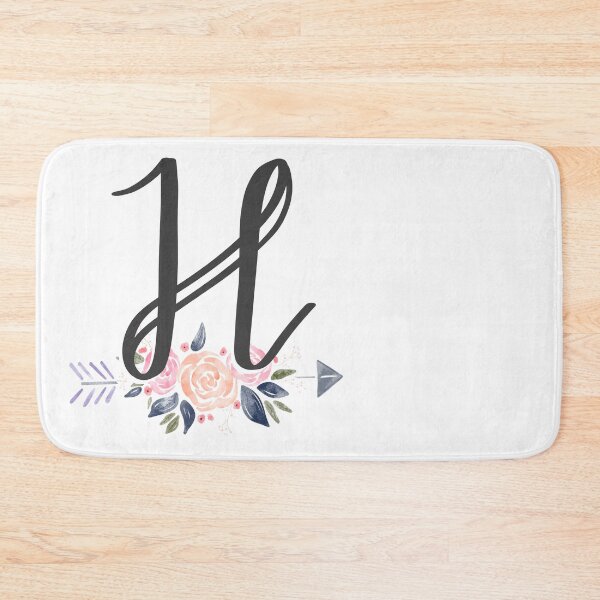 Item preview, Letter H Monogram Watercolor Roses designed and sold by MandyRosko.