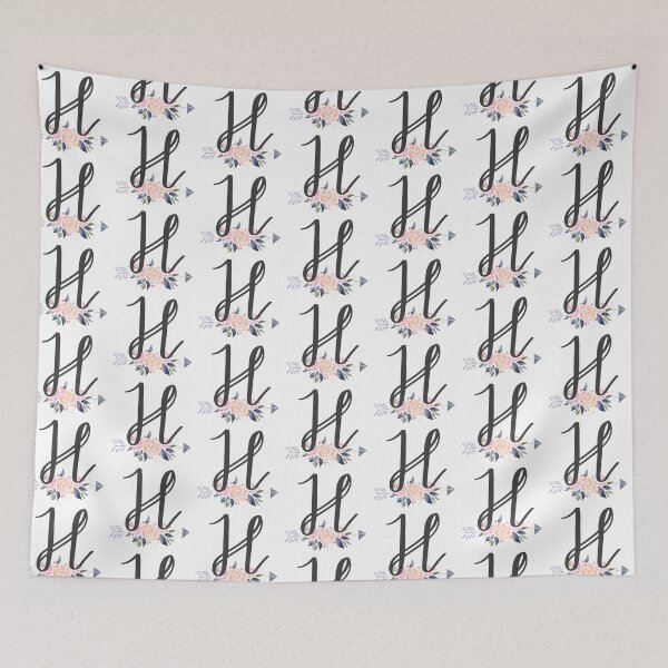 Item preview, Letter H Monogram Watercolor Roses designed and sold by MandyRosko.