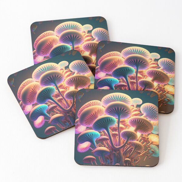 Aperçu de l'œuvre Champignons psychédéliques brillants créée et vendue par rudekitten.