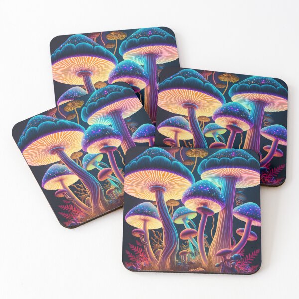 Aperçu de l'œuvre Champignons psychédéliques brillants créée et vendue par rudekitten.