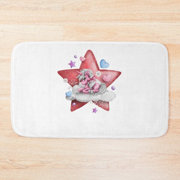 Item preview, Pink Uncorn on clouds with stars-gift for baby designed and sold by BRtisticDesigns.