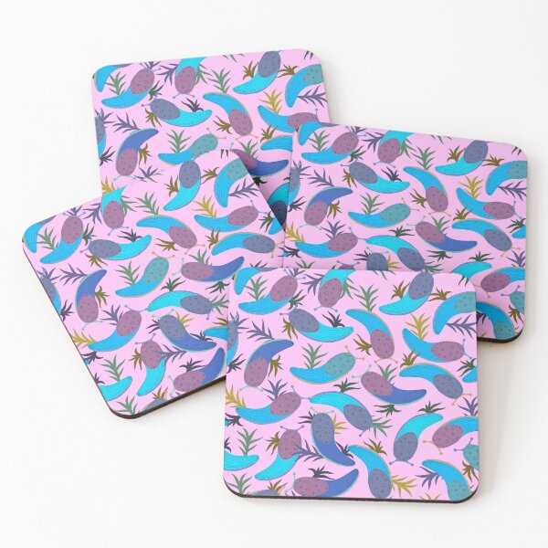 Item preview, Colorful Banana slugs on pink designed and sold by fogoosherie.