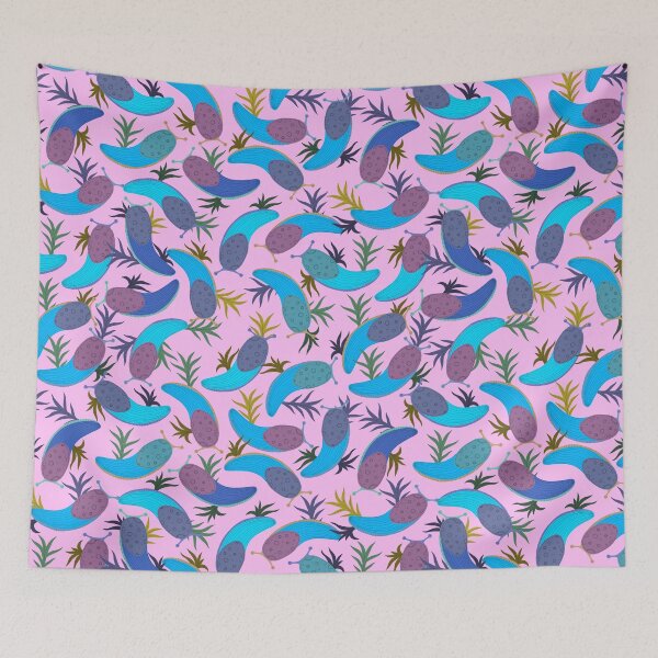 Item preview, Colorful Banana slugs on pink designed and sold by fogoosherie.