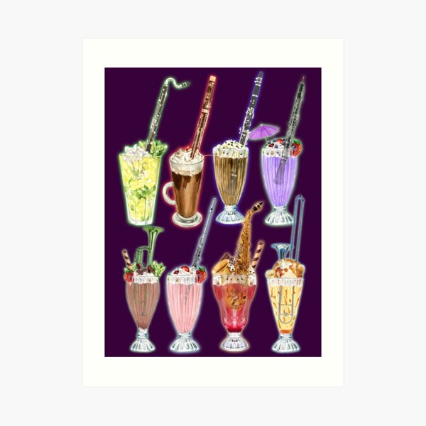 Musical Milkshakes Woodwind and Brass Art Print