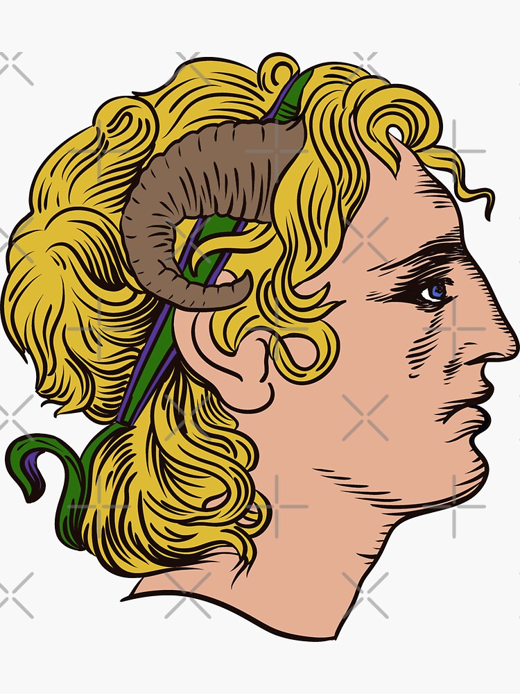 Alexander the Great as Zeus Ammon Sticker for Sale by archaeologyart