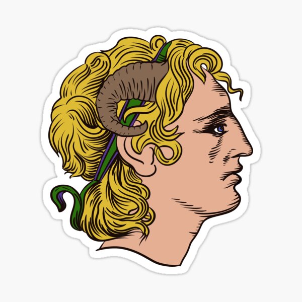 "Alexander the Great as Zeus Ammon" Sticker for Sale by archaeologyart Redbubble