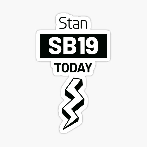 "SB19 Merch PPOP Filipino Boy Bands Stan T Black Fitted VNeck" Sticker