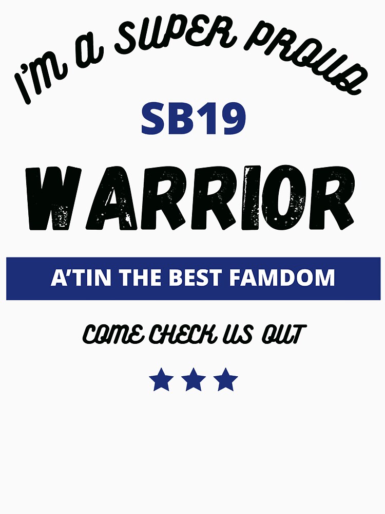 "SB19 Merch PPOP Filipino Boy Bands Warrior T Black Fitted VNeck" T