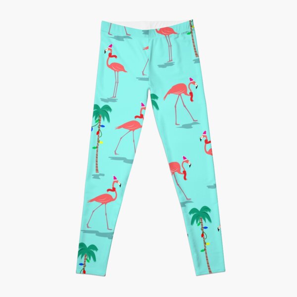 Pink Flamingo Christmas Leggings for Sale by BeachBumFamily