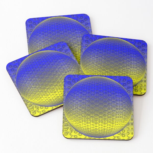 Item preview, rising sphere hexagonal mosaic design in support of Ukraine designed and sold by mister-john.
