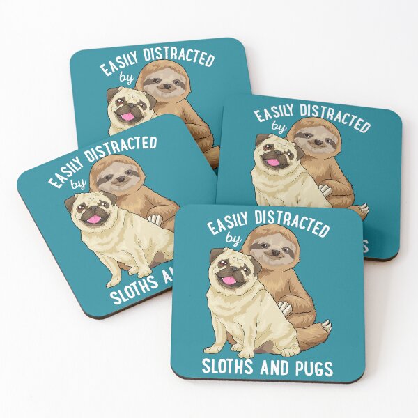 Item preview, Easily Distracted By Sloths And Pugs Cute Sloth Gifts designed and sold by Fiaklukckma.