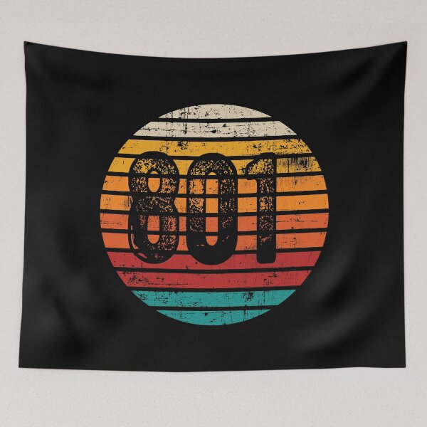 Item preview, Distressed Vintage Sunset 801 Area Code designed and sold by Gold Wings Tees.