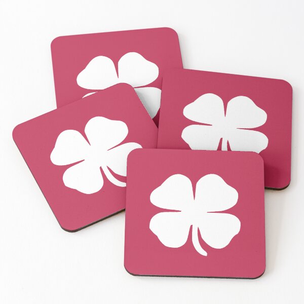 Item preview, Modern Simple White Lucky Clover on Magenta designed and sold by tanjica.