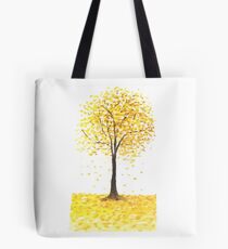 falling golden ginkgo leaves Tote Bag