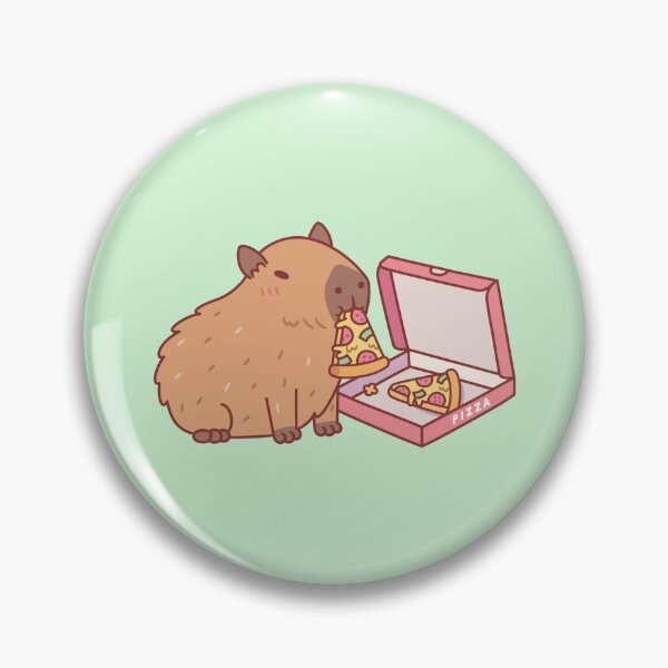 Item preview, Cute Capybara Eating Pizza designed and sold by rustydoodle.