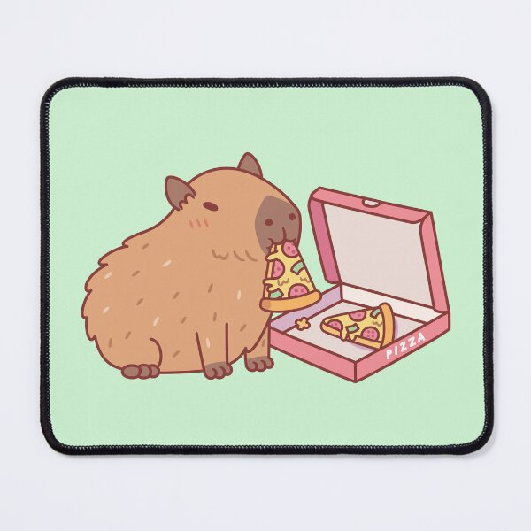 Item preview, Cute Capybara Eating Pizza designed and sold by rustydoodle.