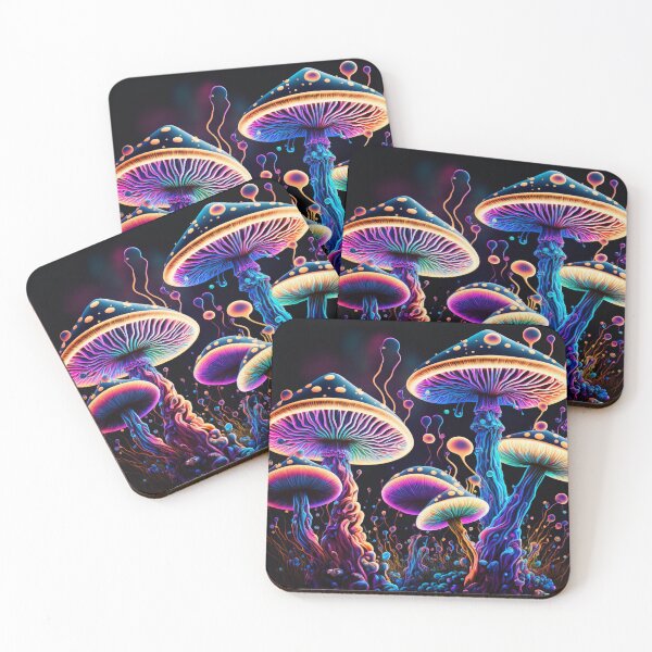 Aperçu de l'œuvre Champignons psychédéliques brillants créée et vendue par rudekitten.