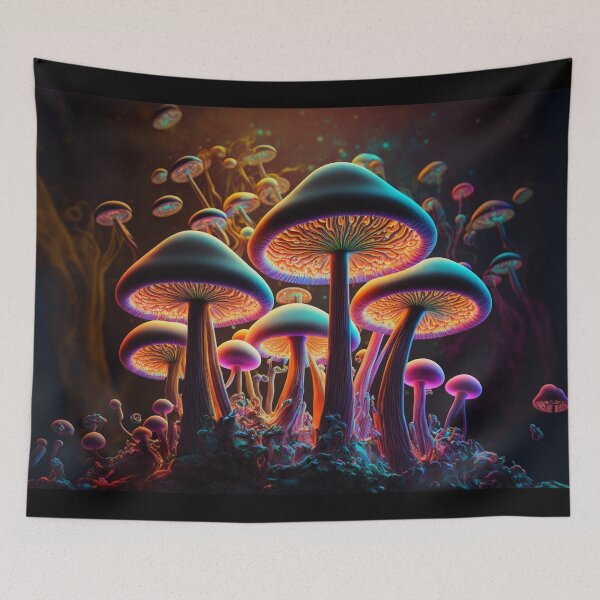 Item preview, Glowing Psychedelic Mushrooms designed and sold by rudekitten.