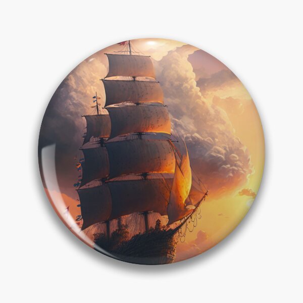 Item preview, a wonderful ship sailing through clouds into a sunset designed and sold by moon1999.