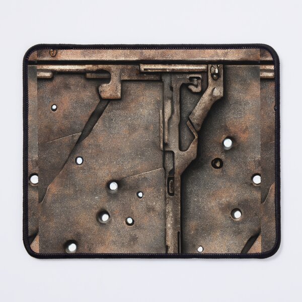 Item preview, Bullet holes in industrial metal surface wallpaper designed and sold by patterncrow.