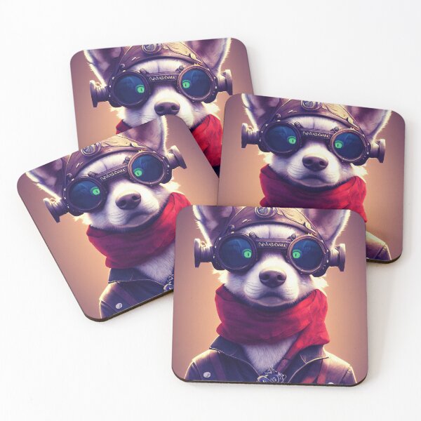 Item preview, Anthropomorphic Tiny Cute Cyberpunk Pirate Husky designed and sold by MimozaStudio.