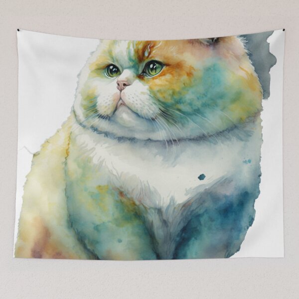 Item preview, Chonk cat watercolor designed and sold by printiesart.