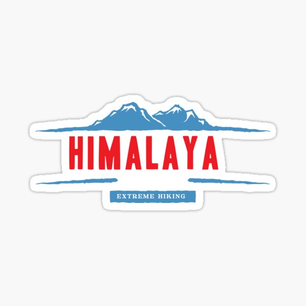 "Extreme Hiking The Himalaya Mountains Graphic Design" Sticker for
