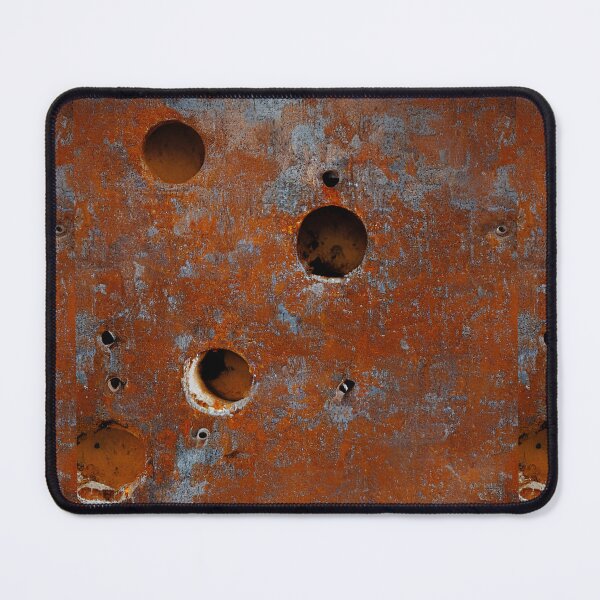 Item preview, Bullet holes in industrial rusty metal surface wallpaper designed and sold by patterncrow.