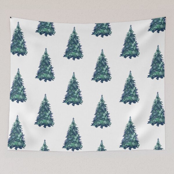 Item preview, Festive Serene Watercolor Snowy Christmas Tree designed and sold by tanjica.
