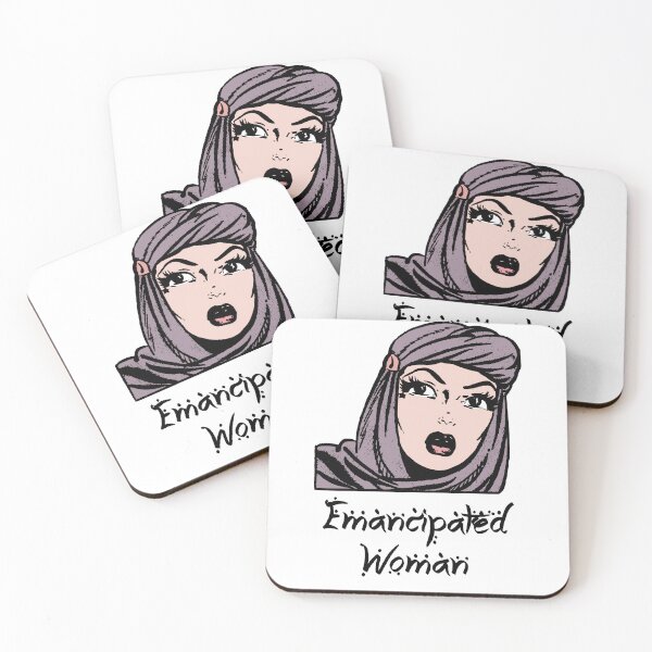 Item preview, Emancipated Hijab Girl - Retro Illustration Design for T-shirts, mugs, phone cases and other accessories designed and sold by Ridiculam Toga.