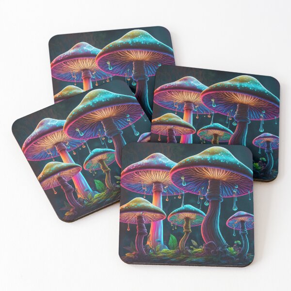 Aperçu de l'œuvre Champignons psychédéliques brillants créée et vendue par rudekitten.