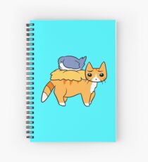 Nesting Bird and Orange Tabby Cat Spiral Notebook