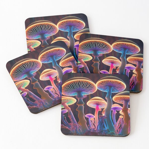 Aperçu de l'œuvre Champignons psychédéliques brillants créée et vendue par rudekitten.