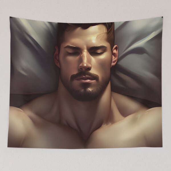 Item preview, Sleeping Hunk With Beautiful and Glowing Skin designed and sold by withdiamonds.